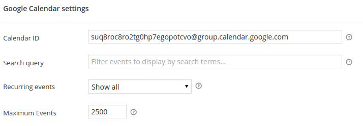 Google Calendar Settings